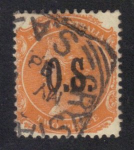 SOUTH AUSTRALIA SCOTT# O56,  USED, 2p, 1891 OVERPRINT  OS