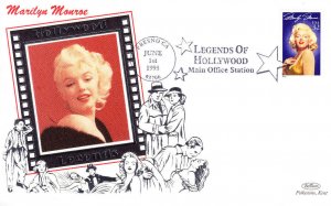 Benham (U.K.) Uo FDC #2967 Marilyn Monroe Hollywood Fresno California 1995