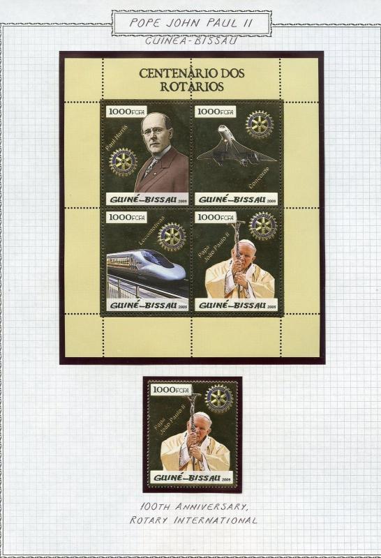 POPE JOHN PAUL II LOT GUINEA BISSAU  OF STAMPS AND SOUVENIR SHEETS  MINT NH 