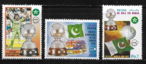 Pakistan 762-764 1992 World Cricket Championships MNH 2022 Scott c.v. $4.50