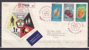 Indonesia, Scott cat. B135-B137. Fruit issue. First day cover. ^