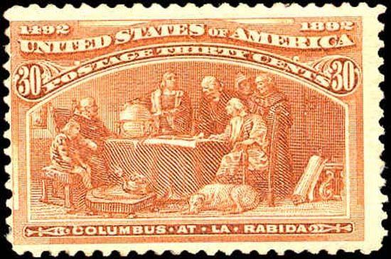 1893 US Stamp #239 Mint Original Gum Columbian Expo Catalogue Value $215