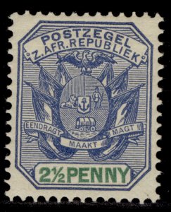 SOUTH AFRICA - Transvaal QV SG219, 2½d dull blue & green, LH MINT.