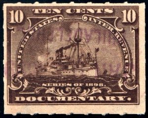 R168 10¢ Documentary Stamp (1898) Used/Date Stamped