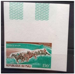 Mali 1971 Horses Horses Derby d'Epsom BDF NON LACE ND IMPERF-