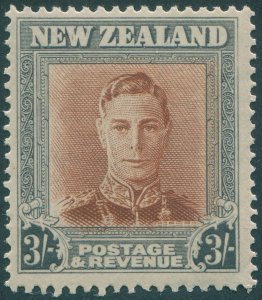 New Zealand 1947 3s red-brown & grey Plate 2 SG689 MNH