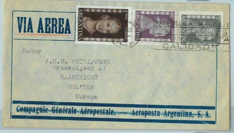94052 - ARGENTINA - POSTAL HISTORY - AIRMAIL COVER to the NETHERLANDS 1952 Evita