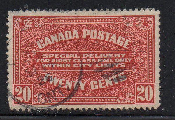 Canada Sc  E2 1922 20c  special delivery stamp used