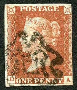 1841 Penny Red (DA) NORWICH Maltese Cross Cat 550 pounds