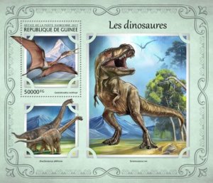 Guinea - 2017 Dinosaurs on Stamps - Stamp Souvenir Sheet - GU17112b