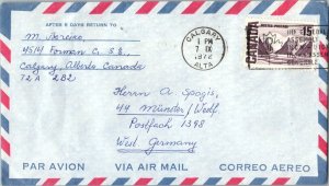 Canada 15c Centennial Bylot Island 1972 Calgary, Alta. Airmail to Munster, Ge...