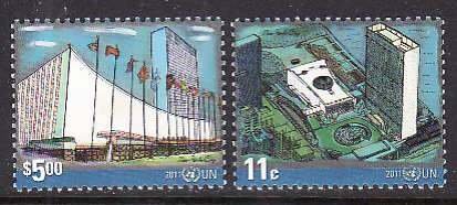 United Nations New York-Sc#1020-1- id12-unused NH set-Headquarters-2011-