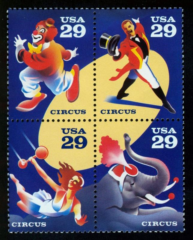 USA Scott 2753a .Circus  block of 4 stamps MNH**