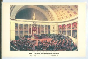 US 2412 1989 25c bicentennial of congress / u s house of representatives, FDC ceremony program including stamp and first day can