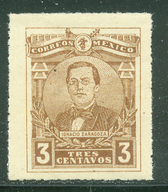 MEXICO 502, 3¢ GEN. IGNACIO ZARAGOZA. MINT, NH. VF.