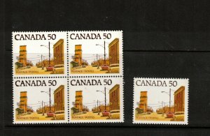 Canada #723 Very Fine Never Hinged Block With Over Inking Variety