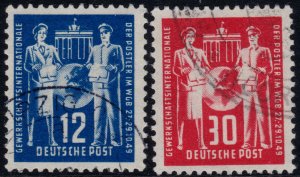 ✔️ GERMANY DDR GDR 1949 - POSTAL CONGRESS - SC. 49/50 (o) $27.50 [DEDDR01-13] 
