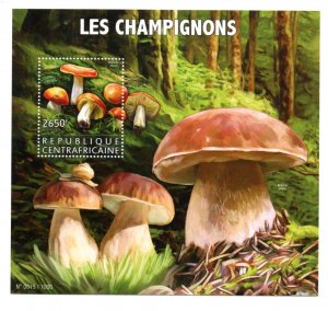 CENTRAL AFRICAN REPUBLIC - MUSHROOMS - M/S - 2015 - 1 Stamp -