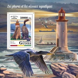 Guinea - 2018 Lighthouses & Water Birds - Souvenir Sheet - GU18106b