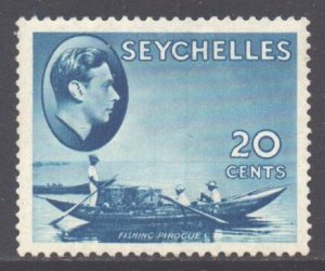 Seychelles Scott 135 - SG140, 1938 George VI 20c Blue MH*