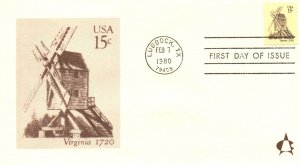 1980 FDC - 15c stamp Virginia 1720 - Better Cachet - F25162