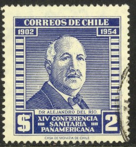 CHILE 1955 Dr. Alejandro del Rio Portrait Issue Sc 288 VFU