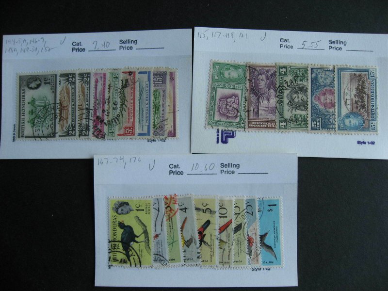 British Honduras used collection assembled in sales cards