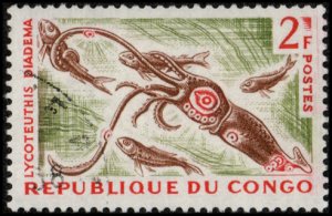 Congo Republic 119 - Cto - 2fr Fire Squid (1964) (cv $0.50) +