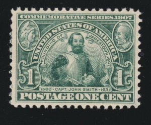 US 328 1c Jamestown Exposition Mint XF OG LH SCV $27.50