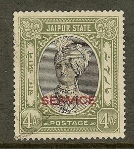 India-Jaipur, Scott #O27; 4a Maharaja Singh Overprint, Used