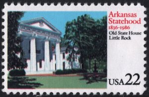 SC#2167 22¢ Arkansas Statehood, 150th Anniversary Single (1986) MNH