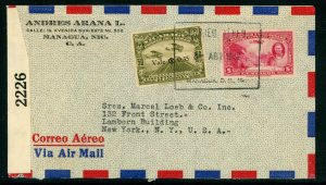 Nicaragua 1942 Censored Airmail Momotombo Cover  U720 ⭐