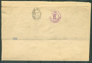 POLAND 1947 RARE REGISTERED AIR COVER with CUSTOMS DUE to USA