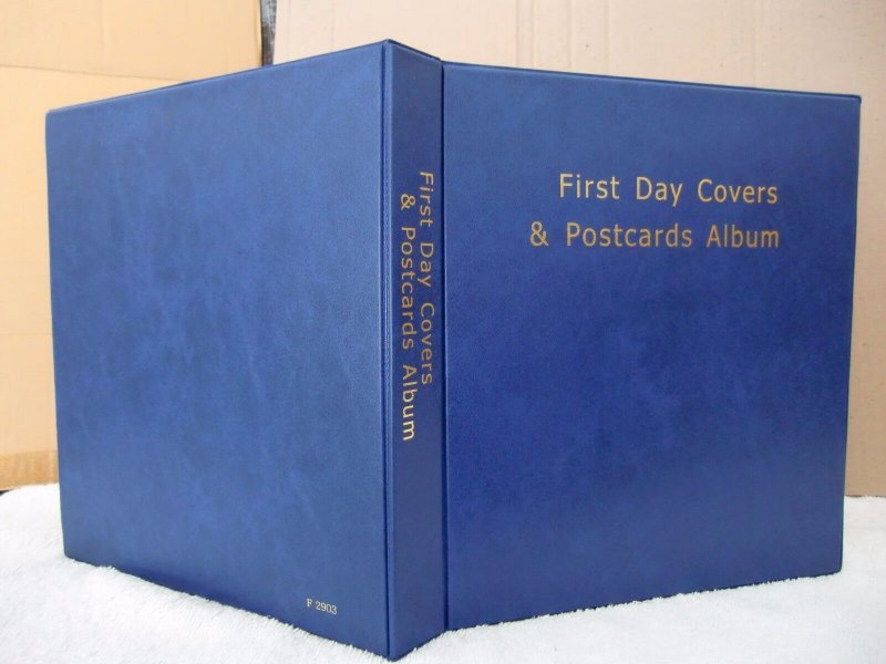 **New 100 First Day Covers & Postcards Album (Blue) Great for Your collections.