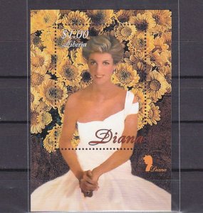 Liberia, 1998 issue. Lady Diana with Flowers s/sheet. ^