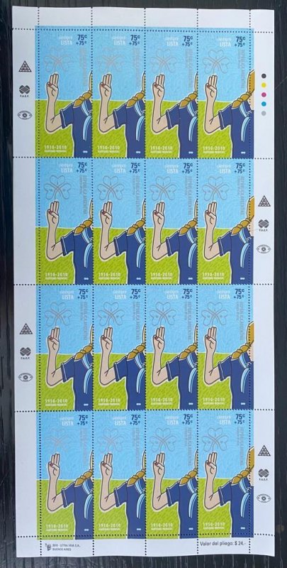 P) 2010 ARGENTINA, 200TH ANNIVERSARY WORLD GUIDISM,  GIRL GUIDES, FULL SHEET