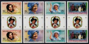 Belize 757-60 Gutter Pairs MNH Queen Mother 85th Birthday