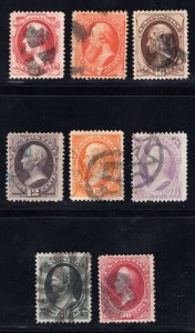 MOMEN: US STAMPS #148-155 SET USED LOT #82478