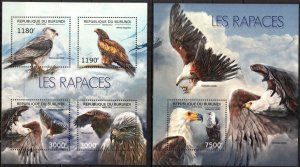 Burundi 2012 Birds Raptors Sheet + S/S MNH