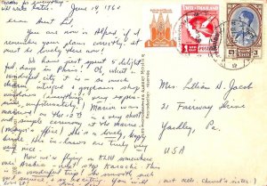 aa7030 -  SIAM / THAILAND - Postal History - POSTCARD to the USA 1962 - MALARIA