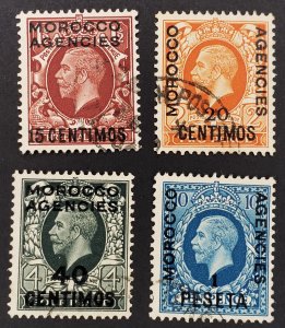 British Offices Morocco, Scott #73-74,76-77, F-VF used