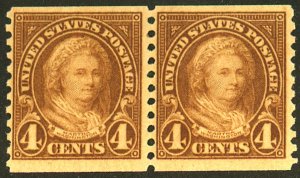 U.S. #601 MINT PAIR OG LH