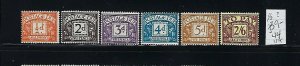 GREAT BRITAIN- SCOTT #J39-J44 1954-55 POSTAGE DUES- WMK 298 MINT NEVER HINGED