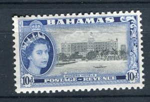 BAHAMAS; 1954 early QEII pictorial issue fine Mint hinged 10d. value