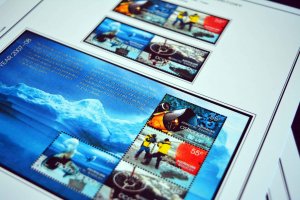 COLOR PRINTED AUSTRALIAN ANTARCTIC 1957-2020 STAMP ALBUM PAGES (44 illus. pages)