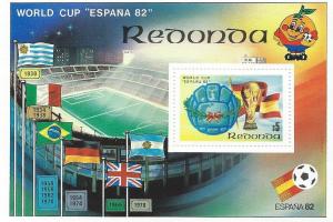 REDONDA - 1982 Football World Cup $5 Souvenir Sheet (MNH) 
