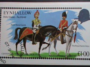 ​SCOTLAND-EYNHALLOW STAMP-1974-CENTENARY- WINSTON CHURCHILL- SOLDIER- S/S  VF