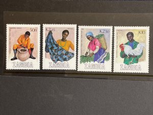 1988 Zambia MNH Stamps, Complete set Trade Area Fair Sc # 444-447