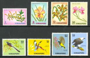 SINGAPORE 1963 ORCHIDS and BIRDS Set Scott Nos. 62-69 MNH