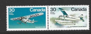 CANADA - 1982 BUSH AIRCRAFT PAIR - SCOTT 970a - MNH